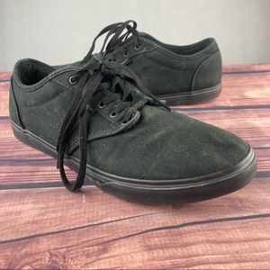 Vans Womens Size 9 Black Canvas Low Top Lace Up Casual Sneakers